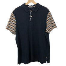 Load image into Gallery viewer, Aquascutum Navy / Check Short Sleeved Polo - Extra Large (XL) PTP 22.5"