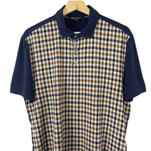 Load image into Gallery viewer, Aquascutum Navy / Check Short Sleeved Polo - Medium (M) PTP 21.5"