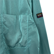 Load image into Gallery viewer, Paul and Shark Water Green Econyl Nylon Metal Overshirt - Large (L) PTP 23.25"
