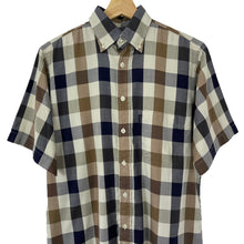 Load image into Gallery viewer, Aquascutum Block Check Short Sleeved Shirt - Small (S) PTP 22"