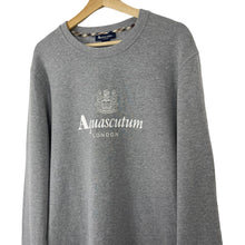 Load image into Gallery viewer, Aquascutum Grey Crew Neck Logo Sweater - Double Extra Large (XXL) PTP 24"