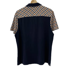 Load image into Gallery viewer, Aquascutum Navy / House Check Short Sleeved Polo - Large (L) PTP 21.5"