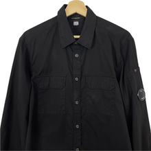 Load image into Gallery viewer, C.P Company Black Button Up Lightweight Overshirt - Large (L) PTP 22"