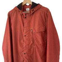 Load image into Gallery viewer, C.P Company Burnt Orange 50 Fili Goggle Hooded Overshirt - Large (L) PTP 22.75"