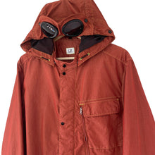 Load image into Gallery viewer, C.P Company Burnt Orange 50 Fili Goggle Hooded Overshirt - Large (L) PTP 22.75"