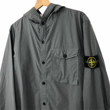 Load image into Gallery viewer, Stone Island Grey Button Up Hooded Overshirt - Extra Large (XL) PTP 23"