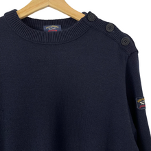 Load image into Gallery viewer, Paul and Shark Navy 100% Wool Crew Neck Sweater - Extra Large (XL) PTP 22"