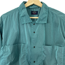 Load image into Gallery viewer, Paul and Shark Water Green Econyl Nylon Metal Overshirt - Large (L) PTP 23.25"