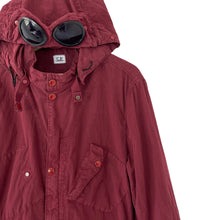 Load image into Gallery viewer, C.P Company Burgundy Goggle Hooded Overshirt - Large (L) PTP 22.75"