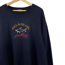 Load image into Gallery viewer, Paul and Shark Navy Embroidered Logo Crew Neck Sweater - Triple Extra Large (XXXL) PTP 28"
