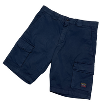 Load image into Gallery viewer, Paul and Shark Navy Bermuda Cargo Shorts - W 34"