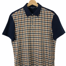 Load image into Gallery viewer, Aquascutum Navy / Check Short Sleeved Polo - Small (S) PTP 19.5"