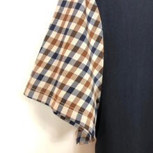 Load image into Gallery viewer, Aquascutum Navy / Check Short Sleeved Polo - Medium (M) PTP 20.25"