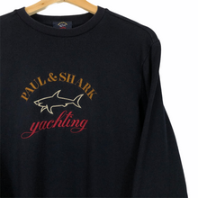 Load image into Gallery viewer, Paul and Shark Navy Embroidered Logo Crew Neck Sweater - Medium (M) PTP 20.5"
