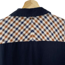 Load image into Gallery viewer, Aquascutum Navy / House Check Short Sleeved Polo - Large (L) PTP 21.5"