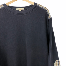 Load image into Gallery viewer, Aquascutum Navy / Check Crew Neck Sweater - Double Extra Large (XXL) PTP 25.75"