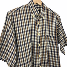 Load image into Gallery viewer, Aquascutum House Check Short Sleeved Shirt - Medium (M) PTP 21.5"