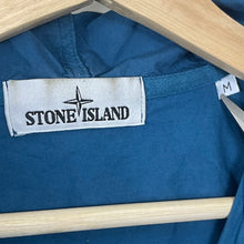 Load image into Gallery viewer, Stone Island Blue Button Up Hooded Overshirt - Medium (M) PTP 21.75"