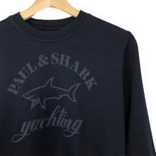 Load image into Gallery viewer, Paul and Shark Navy Logo Crew Neck Sweater - Small (S) PTP 19"