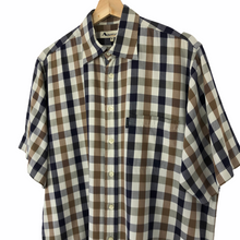 Load image into Gallery viewer, Aquascutum Block Check Short Sleeved Shirt - Medium (M) PTP 24.5"