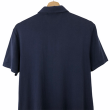 Load image into Gallery viewer, Aquascutum Navy / Check Short Sleeved Polo - Small (S) PTP 19.5"