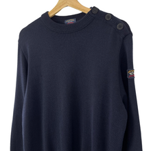 Load image into Gallery viewer, Paul and Shark Navy 100% Wool Crew Neck Sweater - Extra Large (XL) PTP 22"