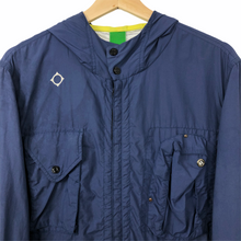 Load image into Gallery viewer, Ma.Strum Blue Multi Pocket Hooded Sniper Jacket - Medium (M) PTP 22"