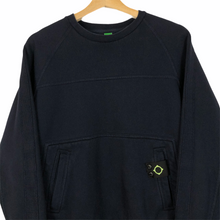 Load image into Gallery viewer, Ma.Strum Navy Crew Neck Sweater - Small (S) PTP 20.75"