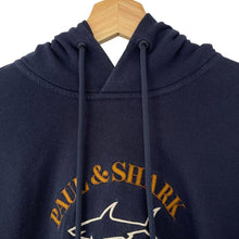 Load image into Gallery viewer, Paul and Shark Navy Embroidered Logo Hoody - Medium (M) PTP 20.75"