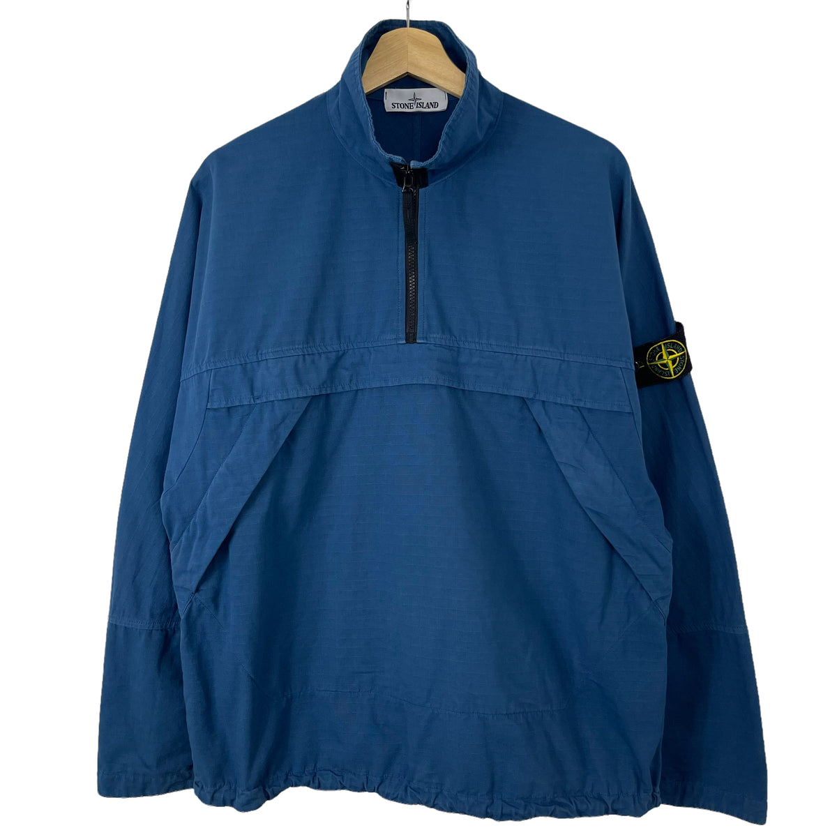 Stone Island Blue 1/4 Zip Popover Ripstop Smock - Small (S) PTP 23.75