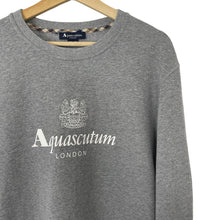 Load image into Gallery viewer, Aquascutum Grey Crew Neck Logo Sweater - Double Extra Large (XXL) PTP 24"