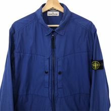 Load image into Gallery viewer, Stone Island Blue Zip Up Overshirt - Extra Large (XL) PTP 24"