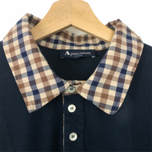 Load image into Gallery viewer, Aquascutum Navy / Check Collar Short Sleeved Polo - Extra Large (XL) PTP 22.5"