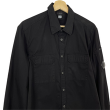 Load image into Gallery viewer, C.P Company Black Button Up Lightweight Overshirt - Large (L) PTP 22"
