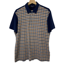Load image into Gallery viewer, Aquascutum Navy / Check Short Sleeved Polo - Large (L) PTP 22"