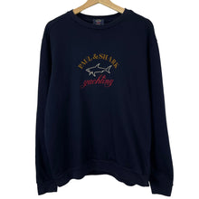 Load image into Gallery viewer, Paul and Shark Navy Embroidered Logo Crew Neck Sweater - Double Extra Large (XXL) PTP 24.5"