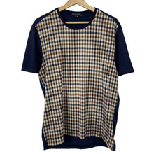 Load image into Gallery viewer, Aquascutum Navy / House Check Short Sleeved T-Shirt - Medium (M) PTP 21"