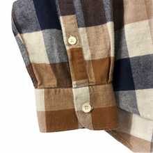 Load image into Gallery viewer, Aquascutum Flannel Block Check Long Sleeved Shirt - Large (L) PTP 21.25"