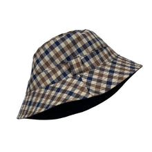 Load image into Gallery viewer, Aquascutum House Check / Navy Reversible Bucket Hat - One Size Fits All