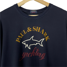 Load image into Gallery viewer, Paul and Shark Navy Short Sleeved Logo T-Shirt - Extra Large (XL) PTP 23.5"