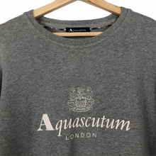 Load image into Gallery viewer, Aquascutum Grey Crew Neck Logo Sweater - Double Extra Large (XXL) PTP 24.25"