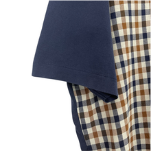 Load image into Gallery viewer, Aquascutum Navy / Check Short Sleeved Polo - Medium (M) PTP 21.5"
