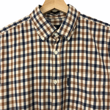 Load image into Gallery viewer, Aquascutum House Check Short Sleeved Shirt - Medium (M) PTP 20.5"