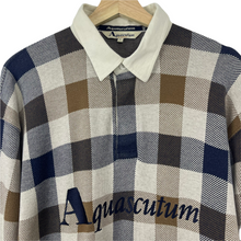 Load image into Gallery viewer, Aquascutum Block Check Long Sleeved Rugby Shirt - Large (L) PTP 22.75"