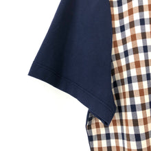 Load image into Gallery viewer, Aquascutum Navy / Check Short Sleeved Polo - Small (S) PTP 19.5"