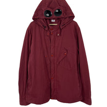 Load image into Gallery viewer, C.P Company Burgundy Goggle Hooded Overshirt - Triple Extra Large (XXXL) PTP 24"