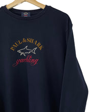 Load image into Gallery viewer, Paul and Shark Navy Embroidered Logo Crew Neck Sweater - Extra Large (XL) PTP 23.25"