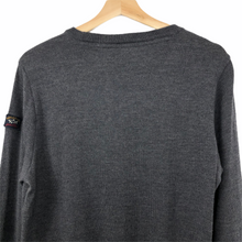 Load image into Gallery viewer, Paul and Shark Dk Grey 100% Wool Crew Neck Sweater - Medium (M) PTP 20"