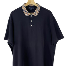 Load image into Gallery viewer, Aquascutum Navy / House Check Short Sleeved Polo - Triple Extra Large (XXXL) PTP 26"