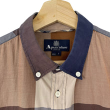 Load image into Gallery viewer, Aquascutum Block Check Long Sleeved Shirt - Large (L) PTP 22.75"